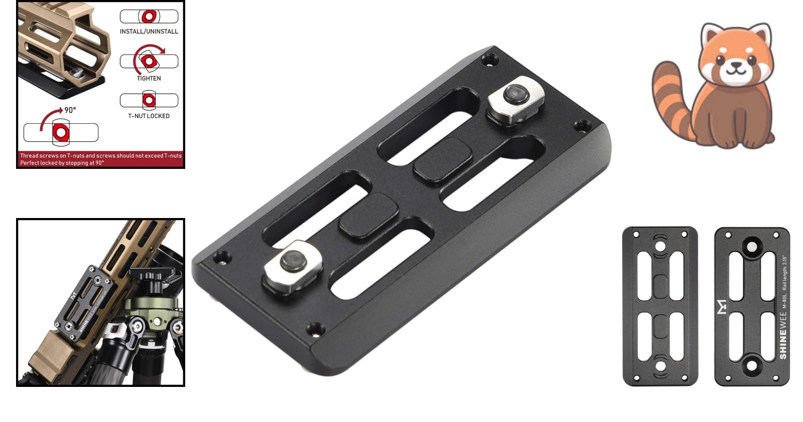Lightweight Arca Dovetail Rail for M-LOK System – Quick-Release Tripod Adapter