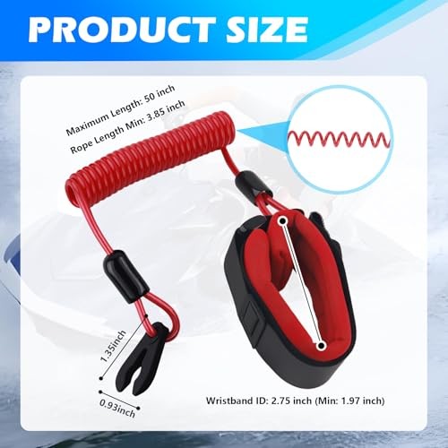 Wrist Boat Kill Switch Lanyard,Boat Kill Switch Wrist Strap with Engine Satety