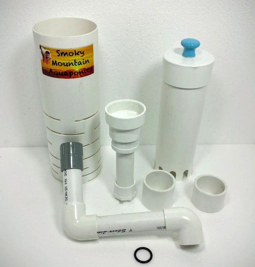 Aquaponics Bell Siphon IBC 10" MEDIA, Easily Adjustable! 10,000+ Sold Worldwide!