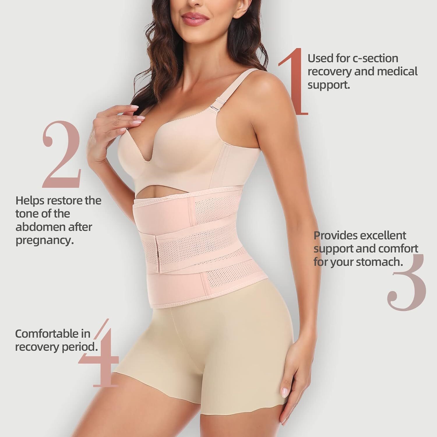 Abdominal Binder Postpartum Recovery Post Surgery C-Section Compression Belt 2XL