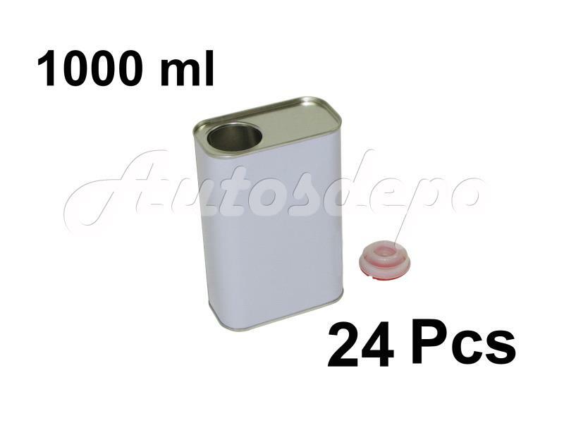 Quart (1000 ml) Rectangular Type Paint Tin Can , With Plastic Cap QTY : 24