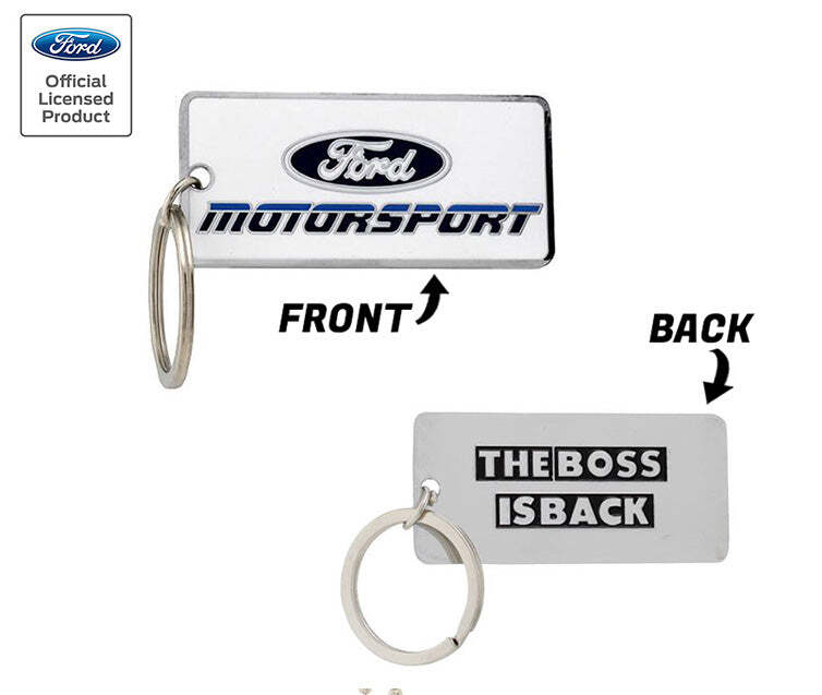 Ford Motorsport Mustang Logo Blue 2 Color Die-Cast Metal Keychain Key Ring