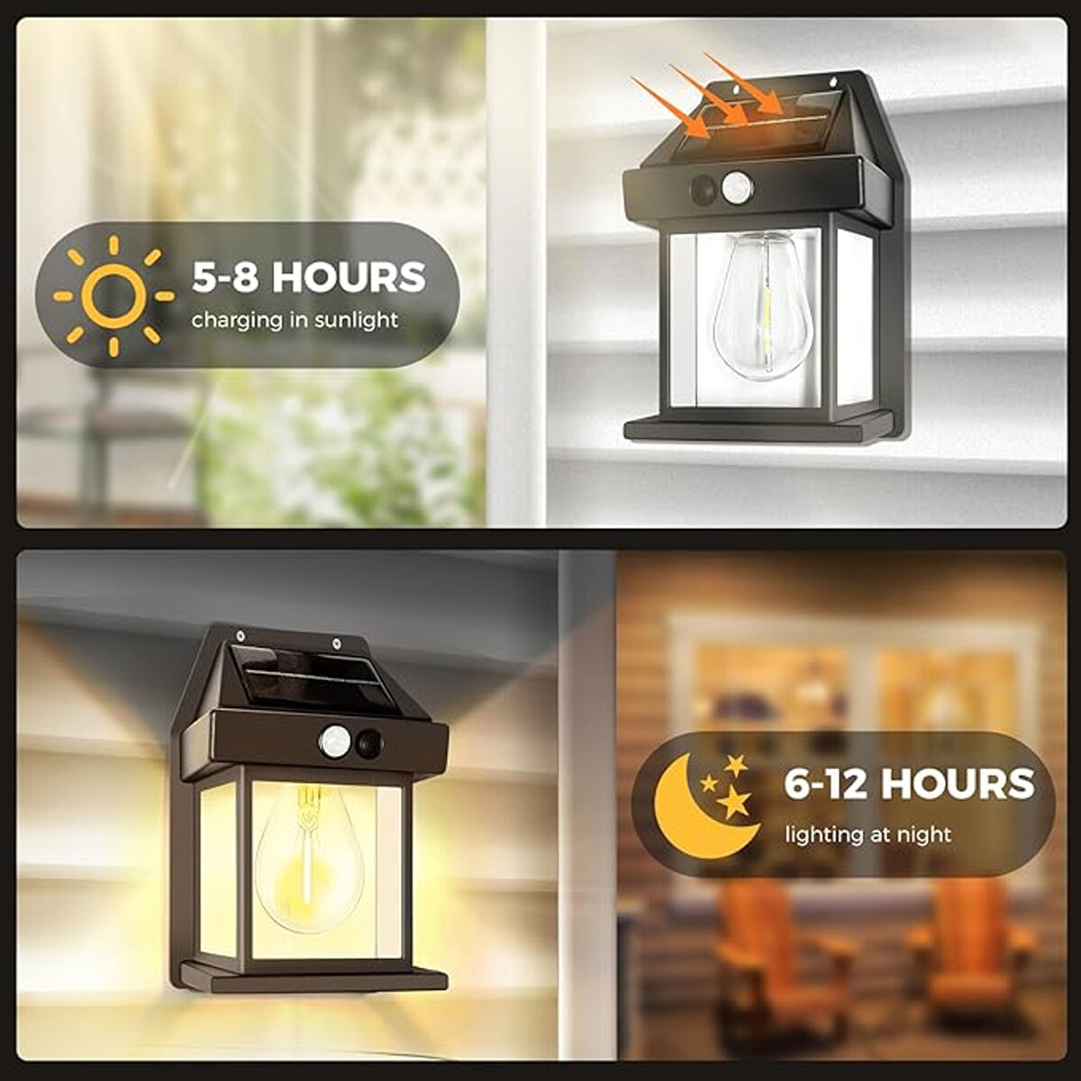 2 Pack LED Motion Sensor Solar Lights ,Outdoor IP65 Waterproof Security Lamp