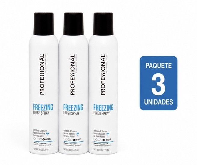 Professional Freezing Finish Hairspray Intense Hold 10 oz Spray (Pack de 3)