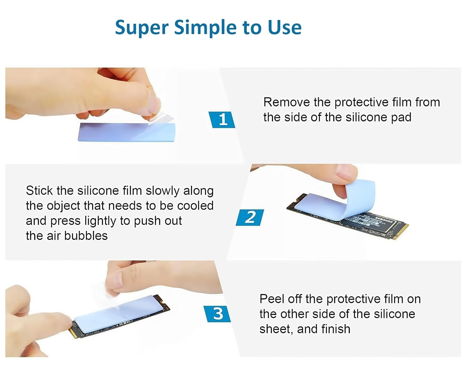 High-Performance Thermal Silicone Pads, 6-Pack for Efficient Electronics Cooling