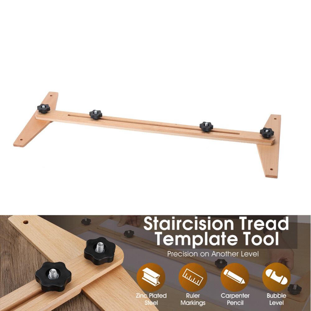 Stair Tread Template Tool 30-49" Wooden Stair Tread Gauge Stair Tread Jig 0-270°