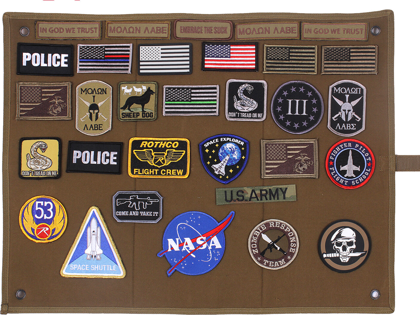 Patch Board Roll-Up Hanging Organizer Blank Loop Field Display for Hook Patches