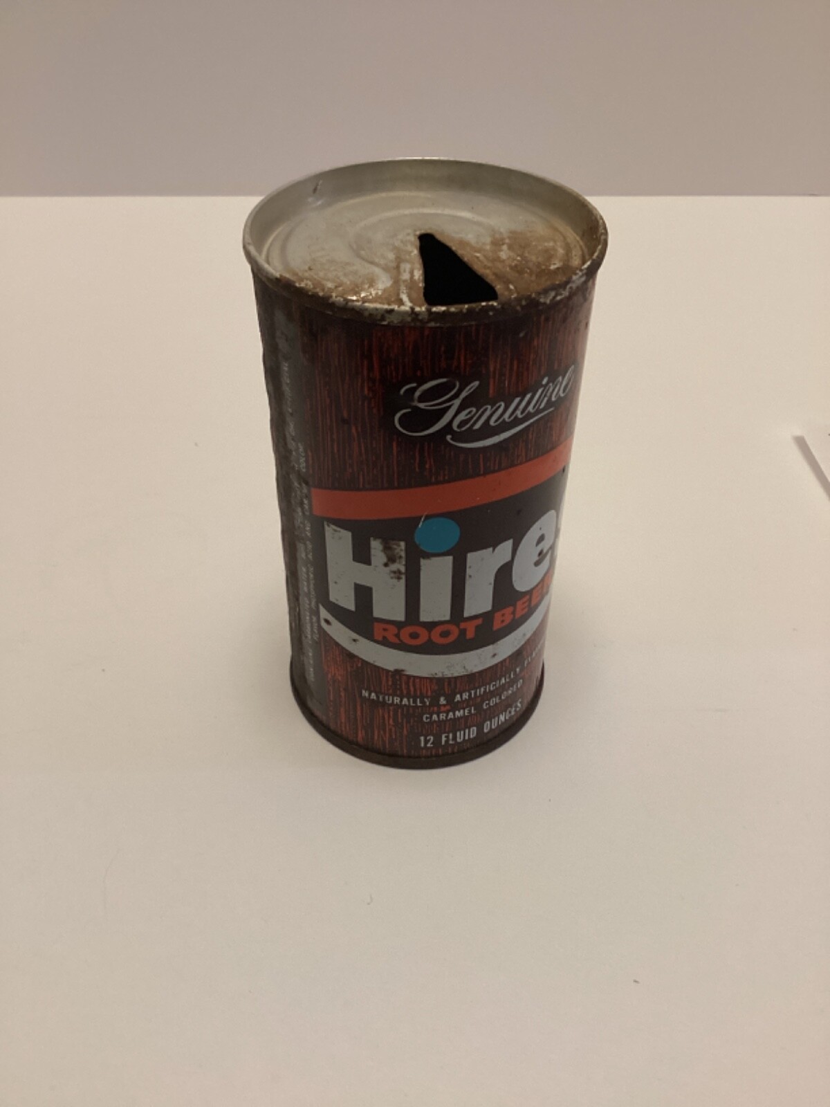 VINTAGE HIRES ROOT BEER  STEEL PULL TAB CAN Shows Age