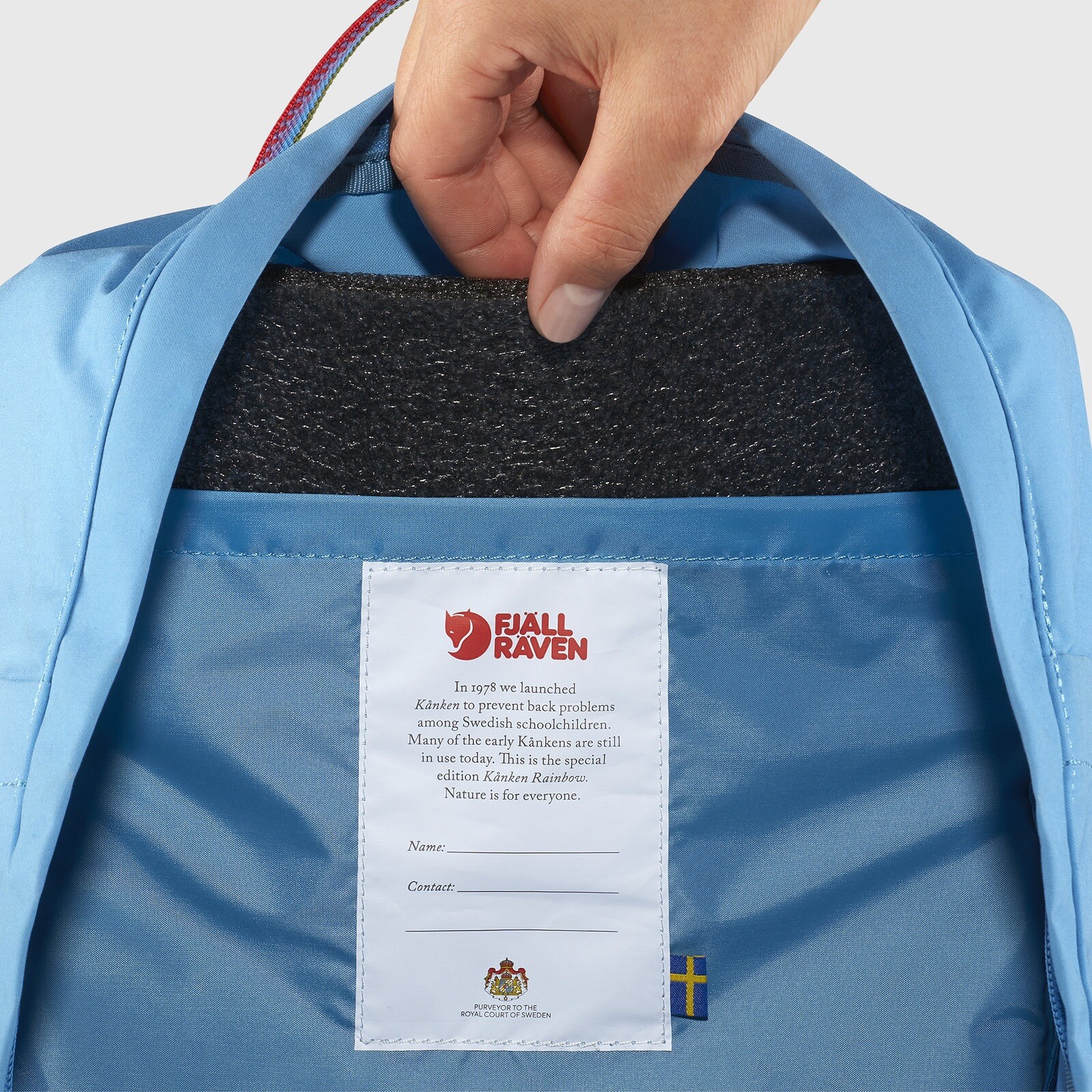 Fjallraven Kanken Classic Backpack Cobalt Blue Rainbow Pattern