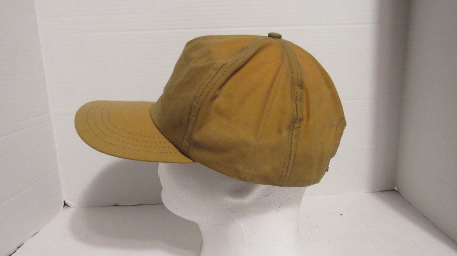 Light Brown Waxed Hunters Ball Cap One Size Adjustable Made In USA