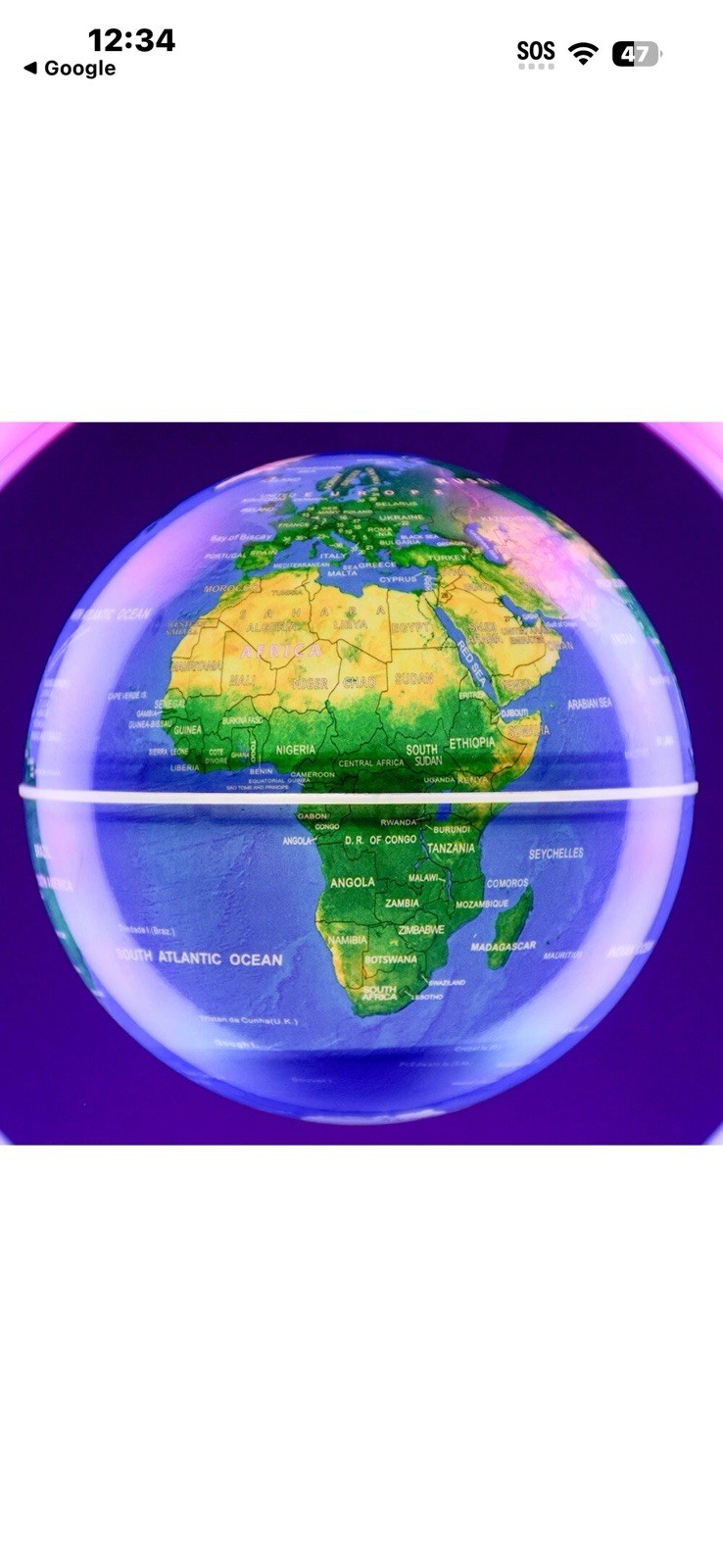 Globe Levitating Rotating LED Tabletop Globe Modern Multicolor Freestanding
