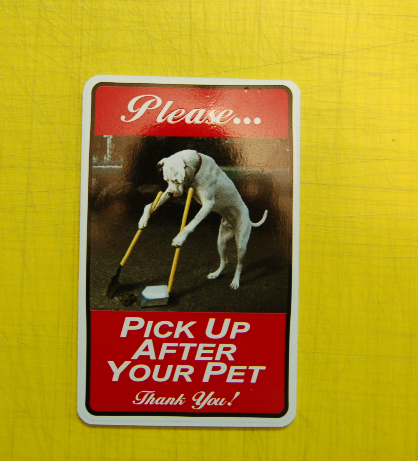 poop stoop and scoop color lawn sign dog waste pick up after your dog  PET 5"x8"