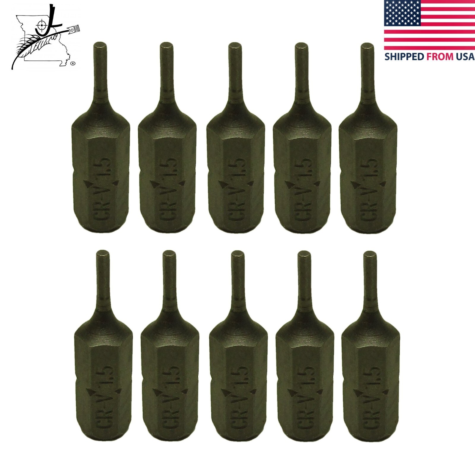 10x 1.5 Allen H1.5 Small 25mm/1" Long 1/4" Hex Shank Screwdriver Bits Drill