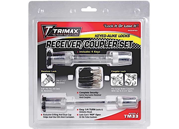 Trimax TM33 5/8" Receiver & Span Coupler Lock Set Keyed Alike