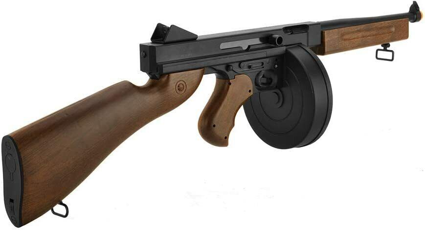 AGP Multi Option Well Thompson M1A1 AEG Airsoft Gun Tommy Gun Rifle Wood Color