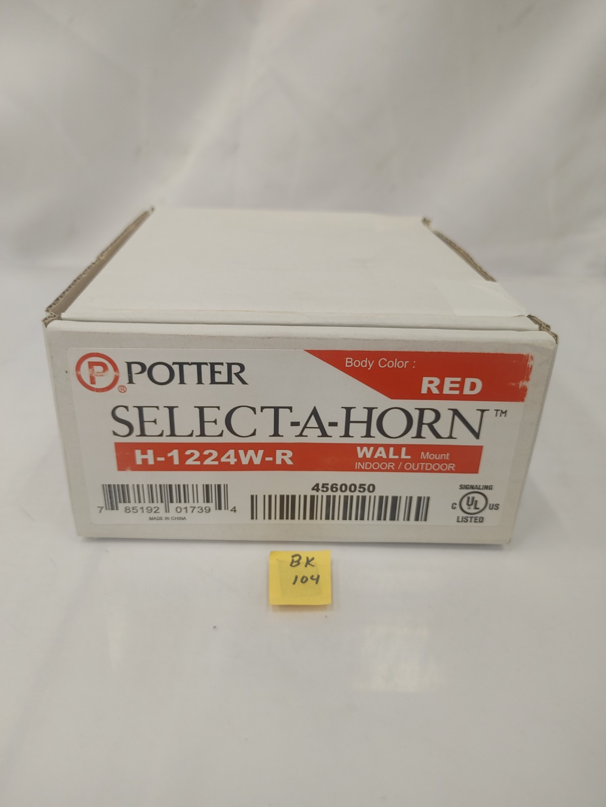 POTTER  H-1224W-R Select-A-Horn RED WALL Mount INDOOR/OUTDOOR - SEALED