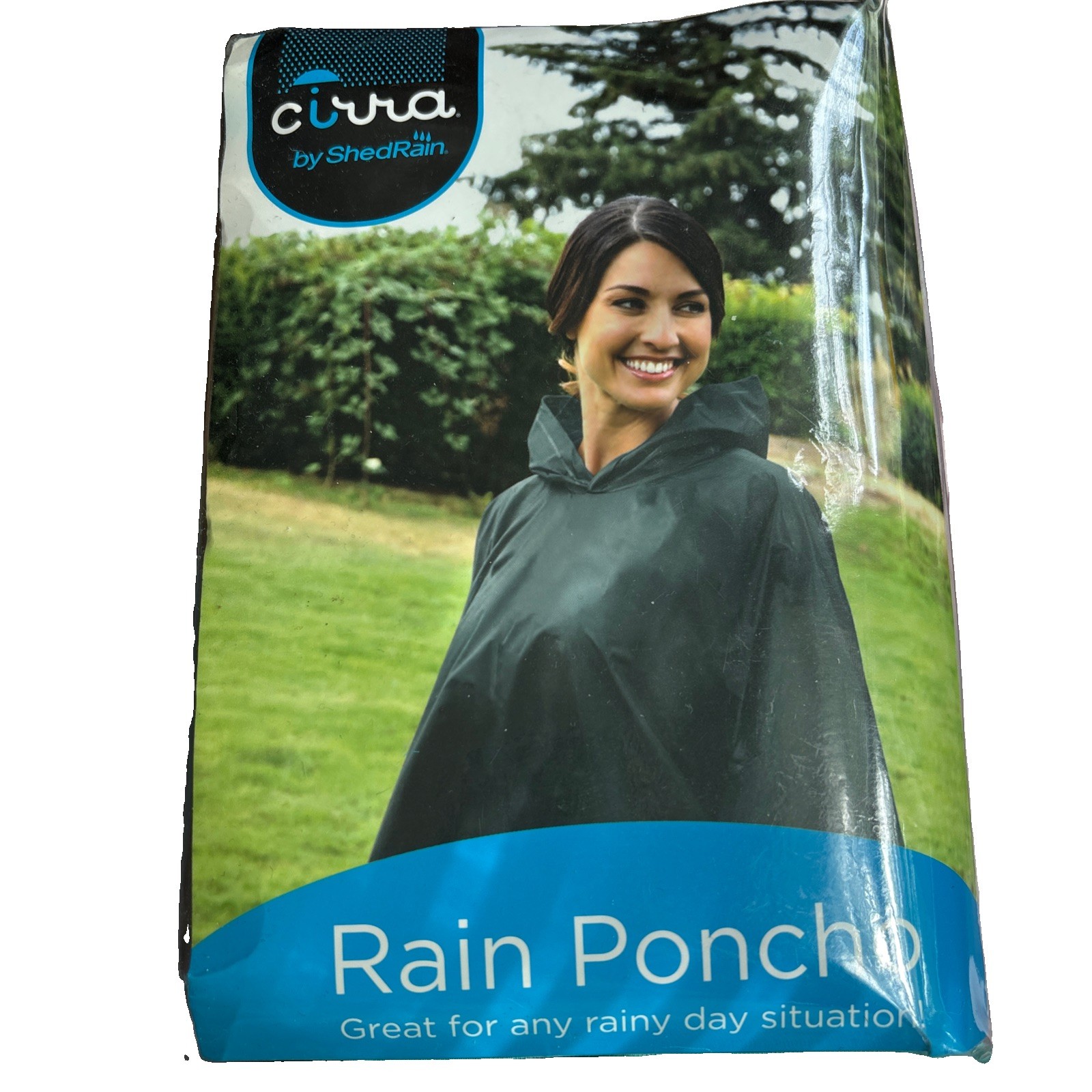 Cirra by ShedRain Hooded Rain Poncho  - Dark Gray  (One Size Fits All)