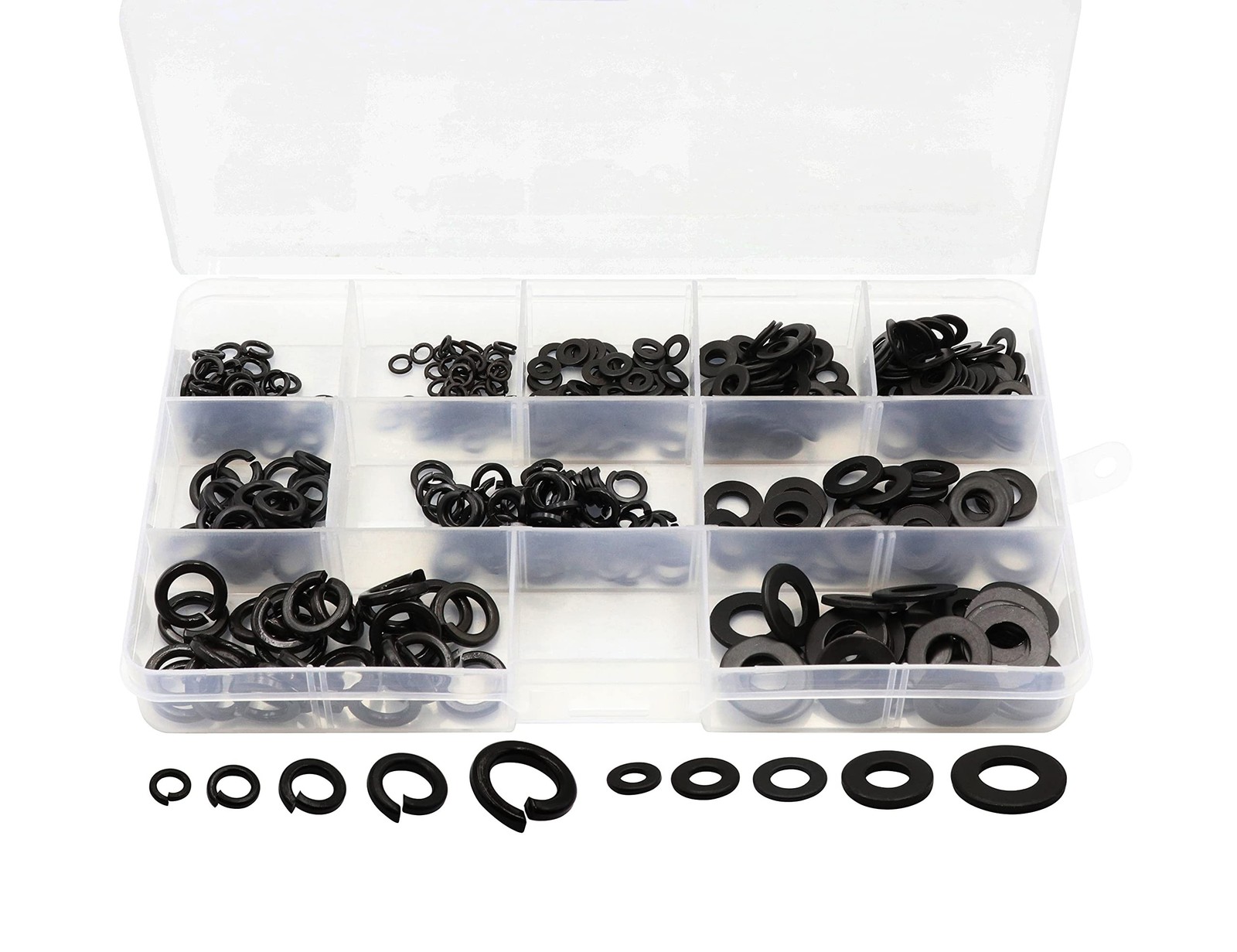 LBY 400pcs Washers Set, M3 M4 M5 M6 M8 Flat Washer and Spring Lock Washer Ass...