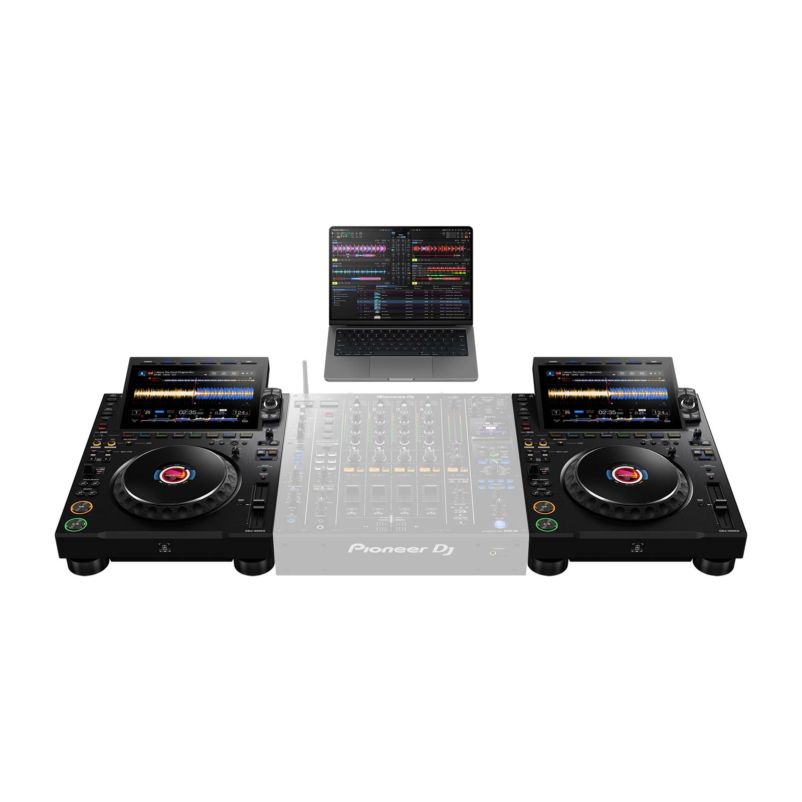 AlphaTheta CDJ-3000X Flagship DJ Media Players Controllers Pair w Soft Cases