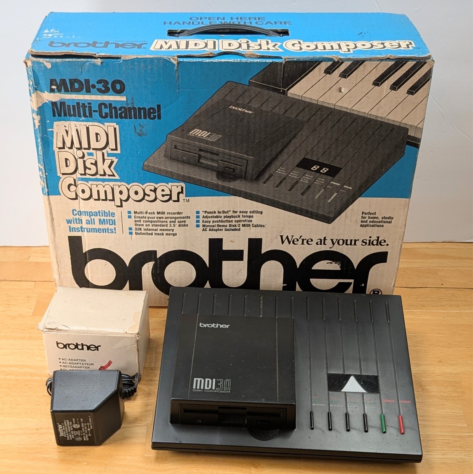 Vintage Brother MDI-30 Multi Channel MIDI Disk Composer Power Supply Not Tested
