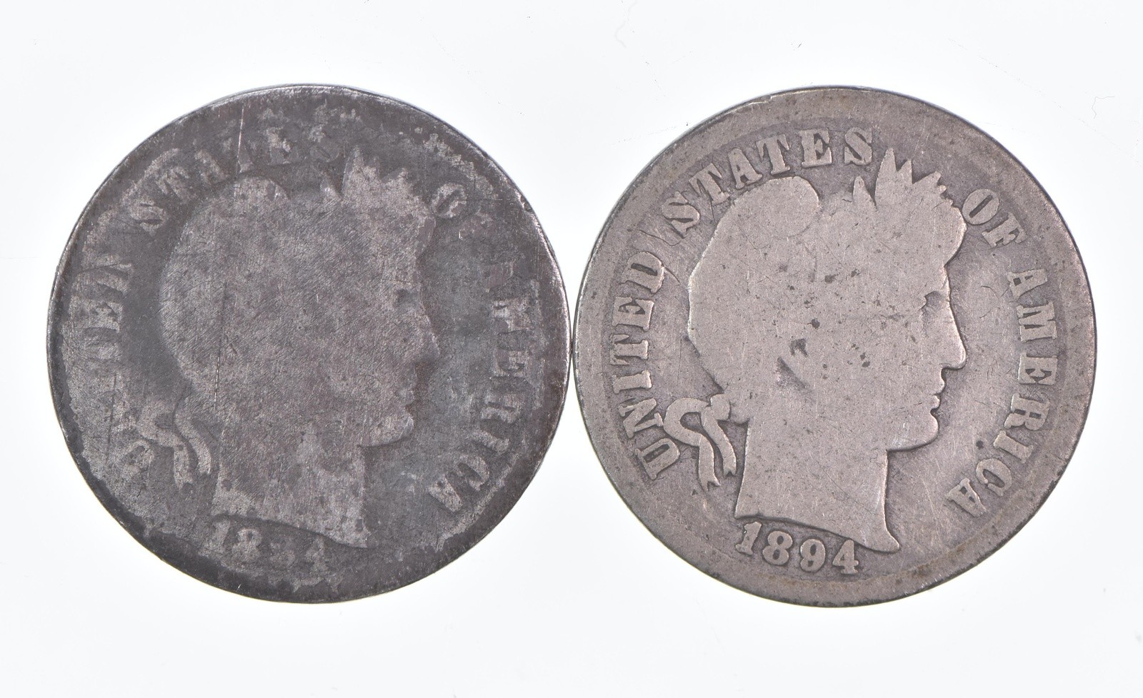 1894-O Barber Dime 90% Silver Average Circ
