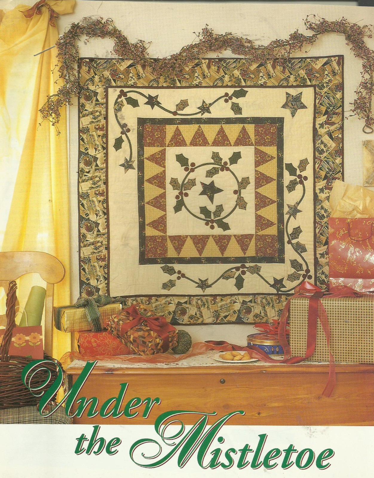 D0078 UNDER THE MISTLETOE  WALLHANGING   QUILT PATTERN/INSTRUCTIONS