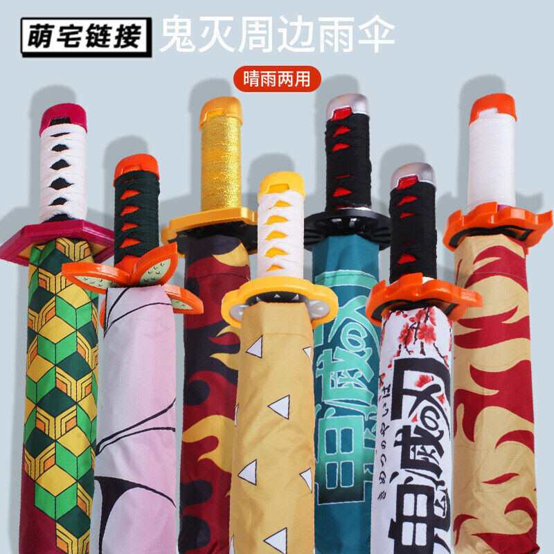 Fashion Harajuku Print Anime Demon Slayer: Kimetsu no Yaiba Folding Umbrella New