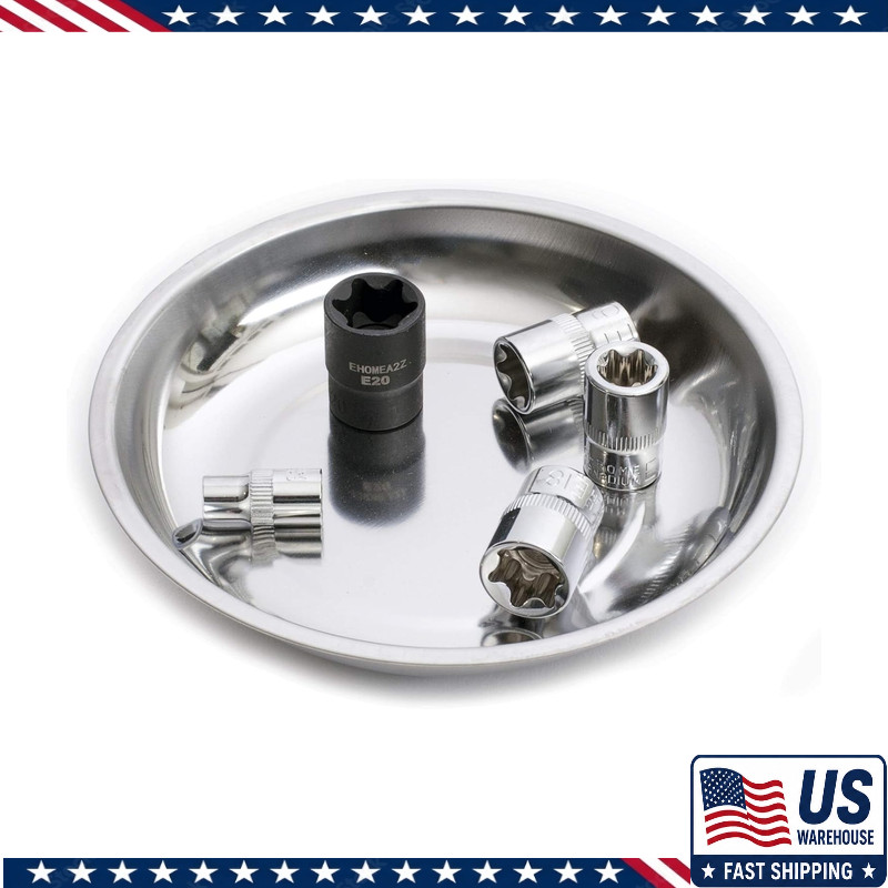6 Inch Stainless Steel Magnetic Bowl Parts Tray, Screws Nuts Bolts Sockets Small