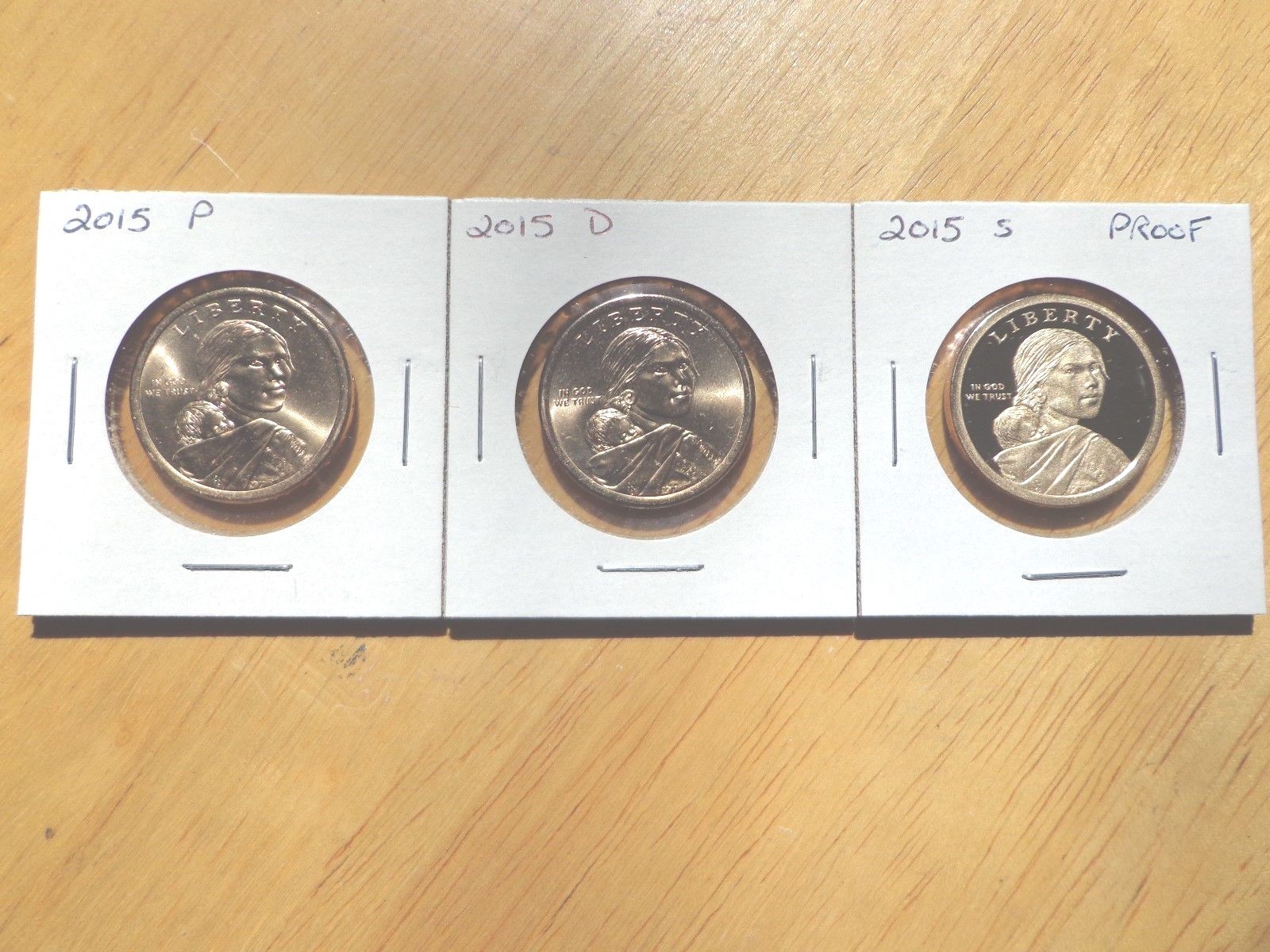 2015 P D S Sacagawea Dollar Proof Native American 3 Coin Set Lot PDS