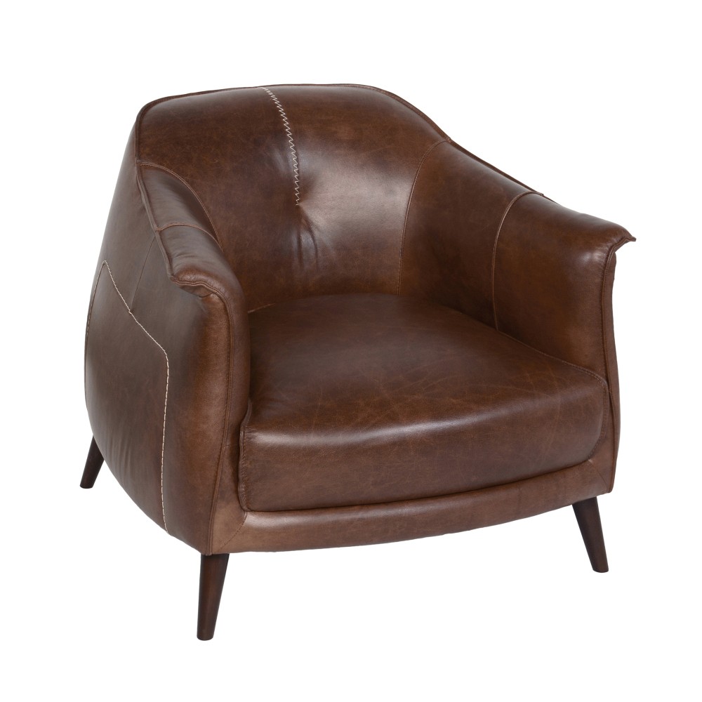 Hand Finished Martel Accent Chair Spiced Brown for Living Room, Office, Bedroom