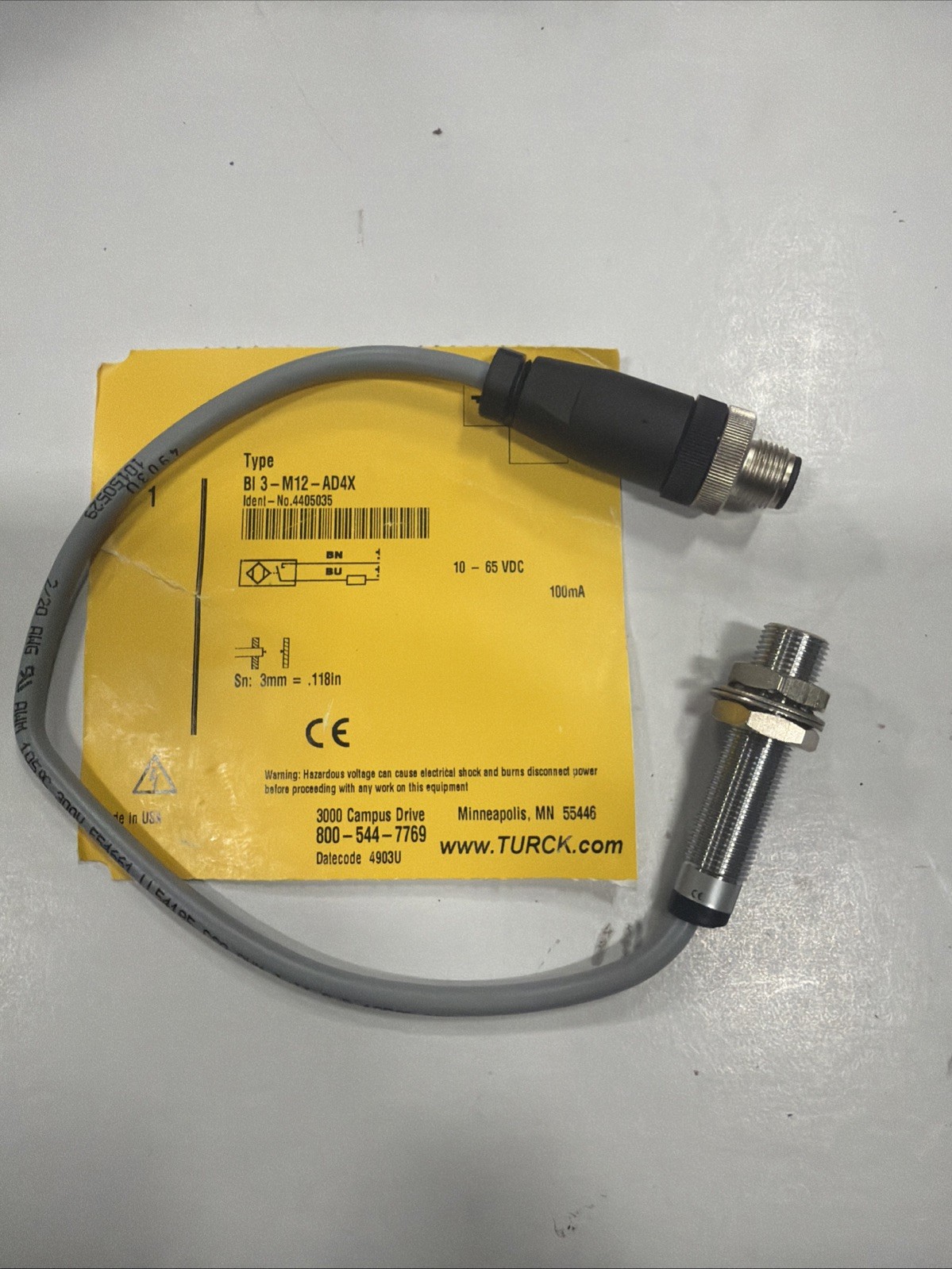 turck BI3-M12-AD4X Proximity Sensor