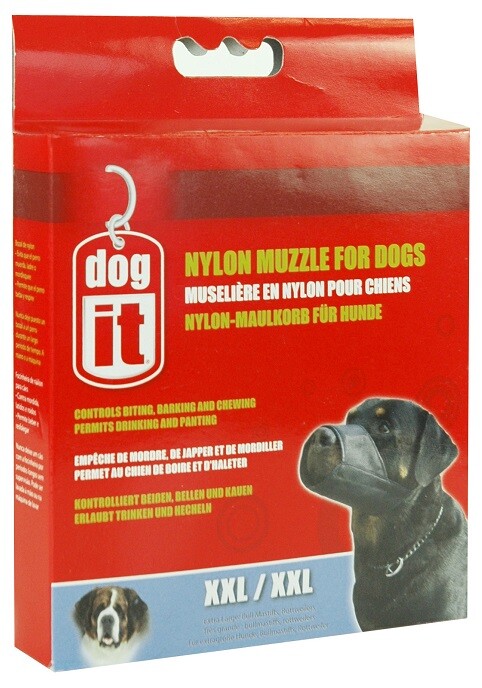 Dogit Soft Nylon Dog Muzzle Black XX-Large 12 inch