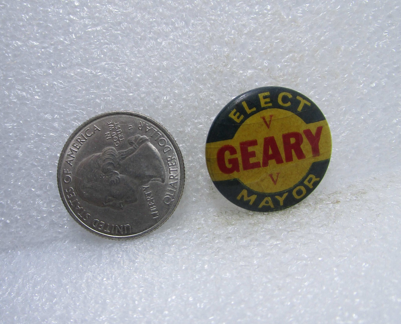Elect Geary Mayor Political Button Pin