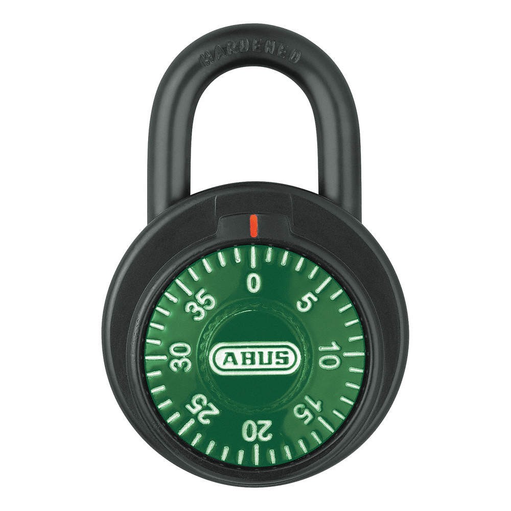 ABUS 78/50 Green Combination Padlock,2 in,Round,Black 14J903