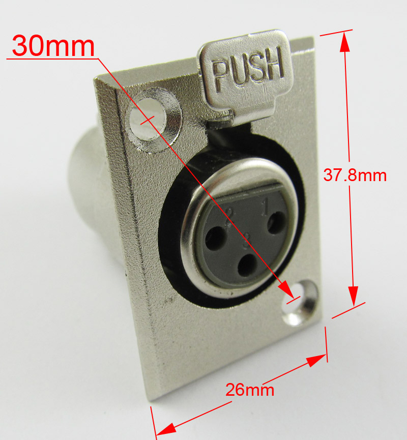 1pc Metal XLR 3Pin Female Panel Chassis Mount Socket Audio Microphone Connector