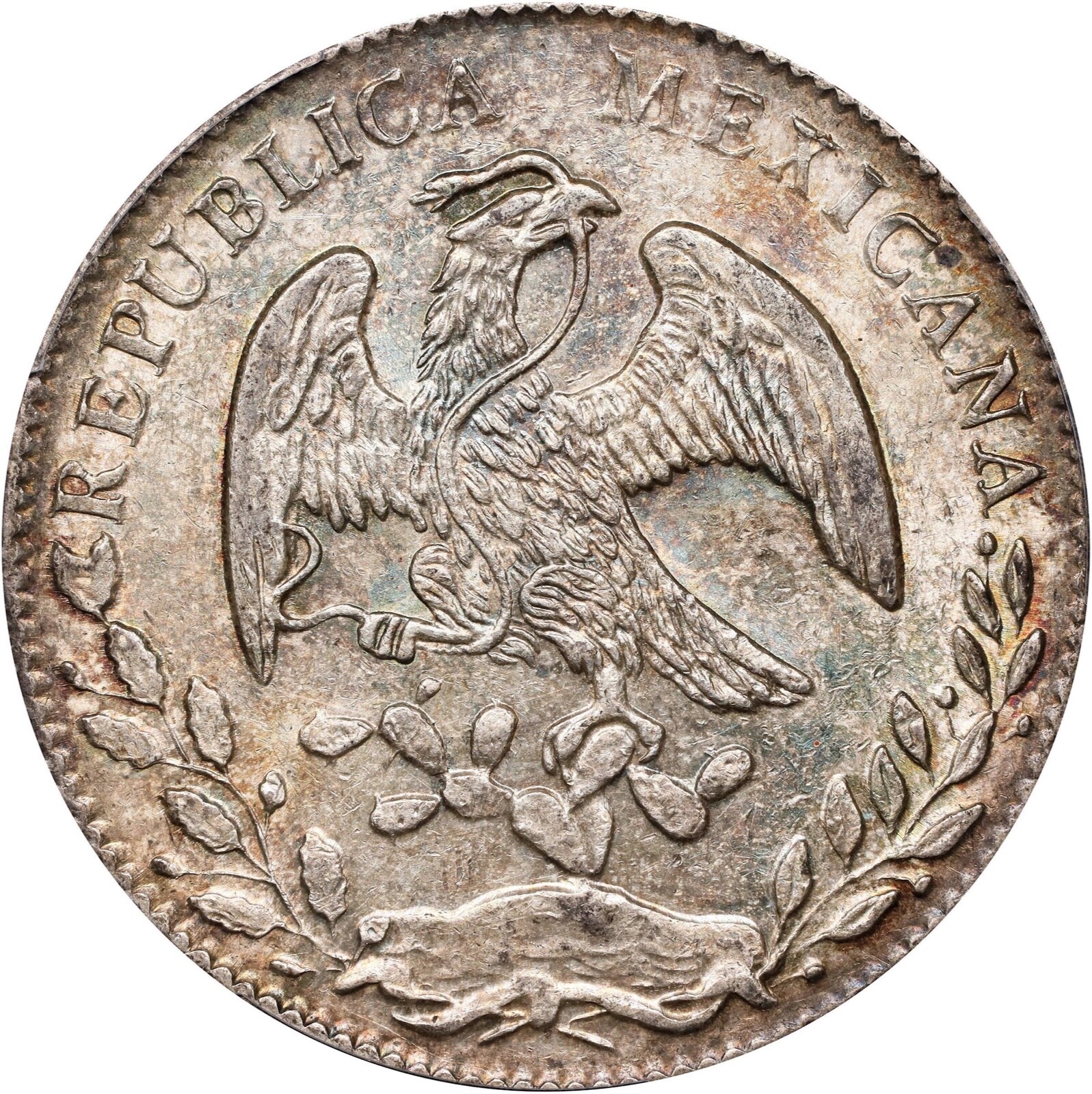 MEXICO GUANAJUATO 1876-GoFR 8 REALES UNCIRCULATED COIN, PCGS CERTIFIED MS61