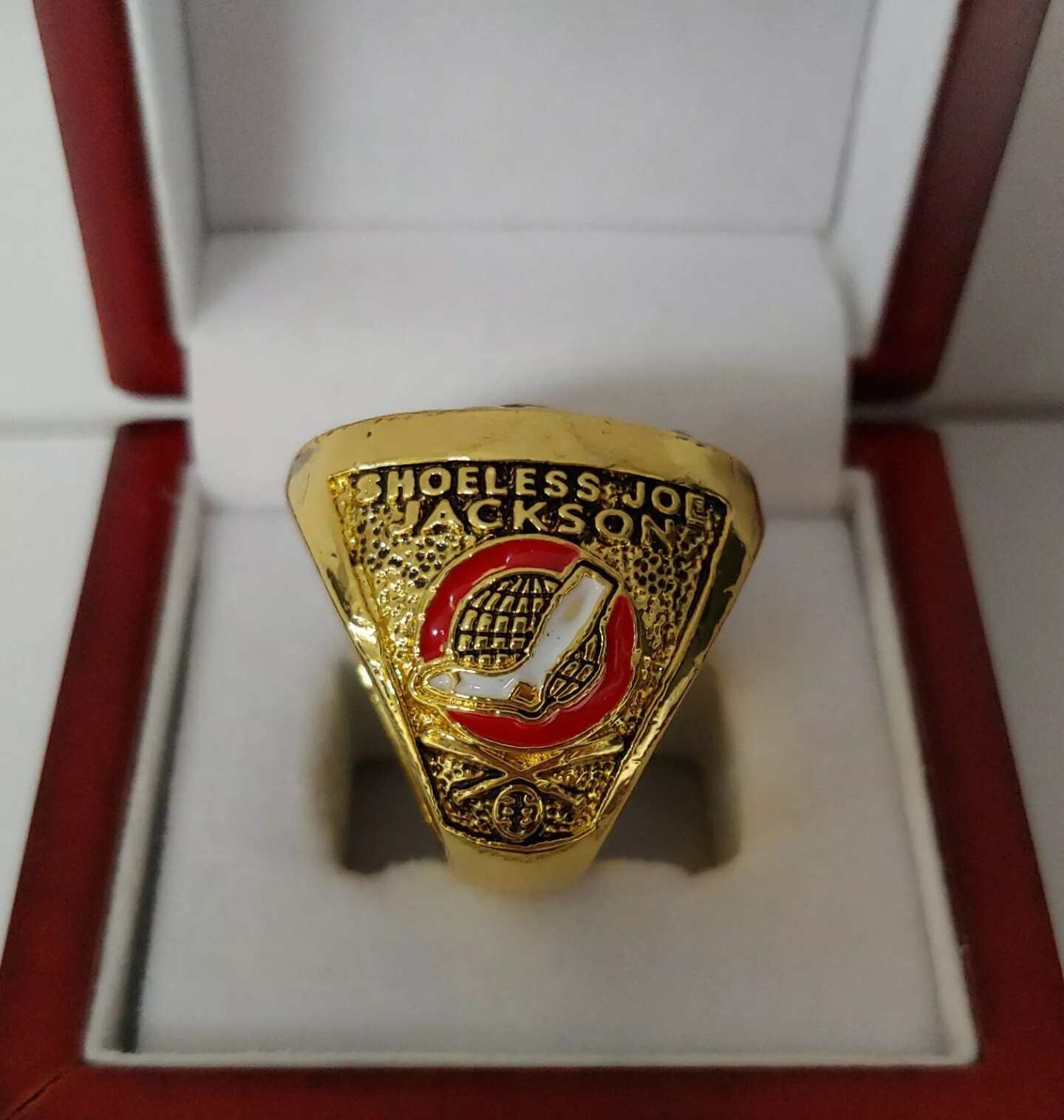 Joe Jackson - 1917 Chicago White Sox World Series Ring With Wooden Display Box