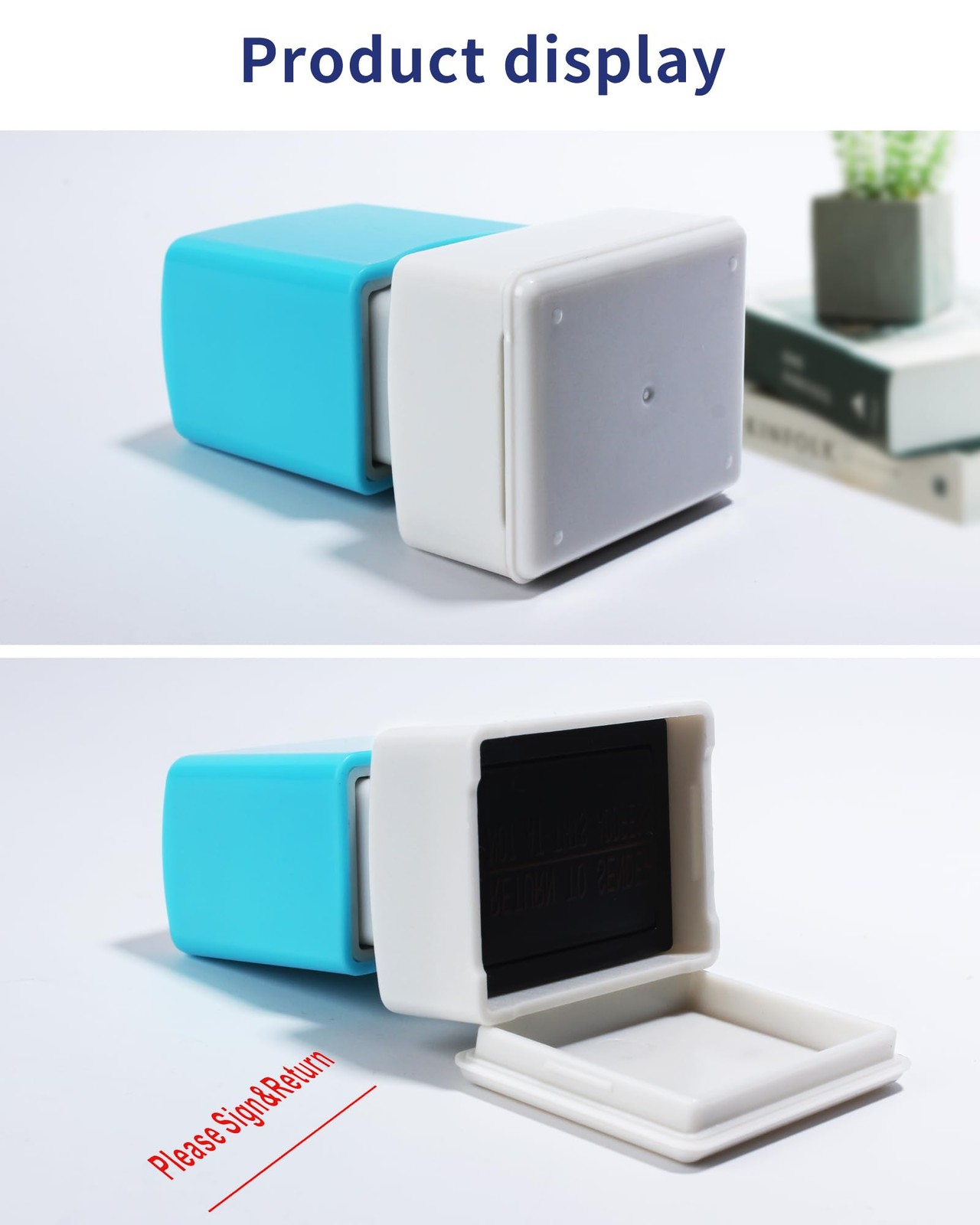 Please Sign Return Stamp–Message Stamp Pre-Inked Office Stamp Refillable Red ...