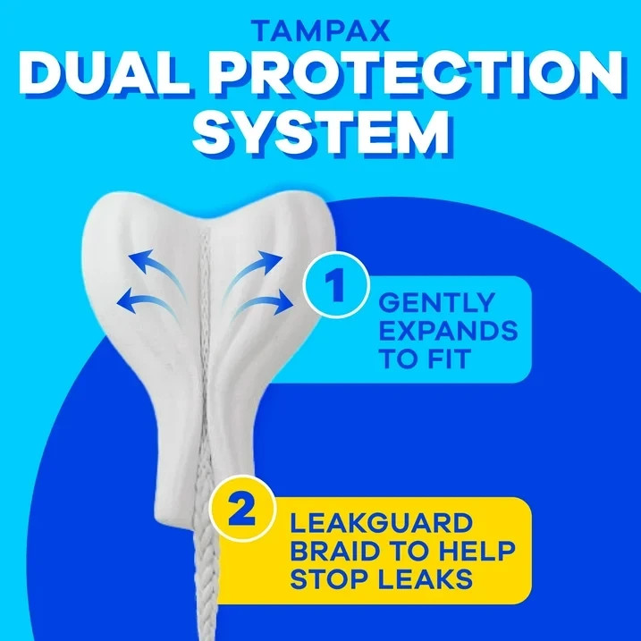 Tampax Pearl Tampons with LeakGuard Braid, Super Plus Absorbency, 36 Count