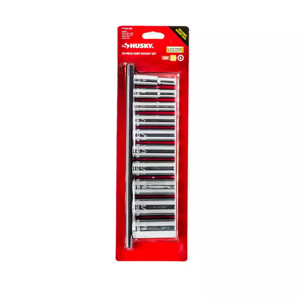 3/8 In. Drive Deep SAE Socket Set (10-Piece)