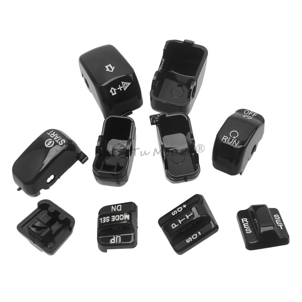 Motorcycle 10pcs Hand Control Switch Button Caps Fits For Harley Electra Glide