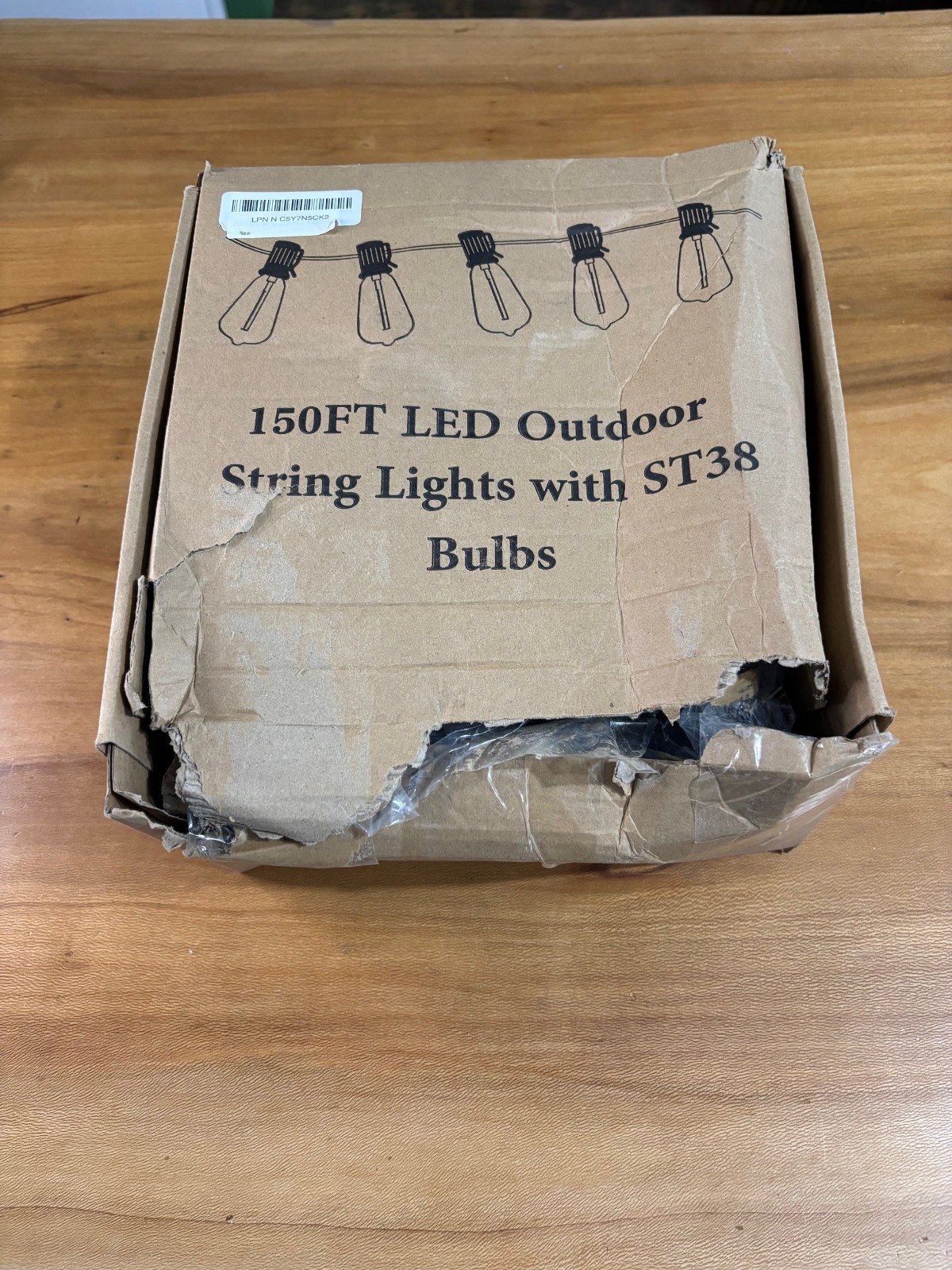 150FT Solar Outdoor String Lights, with 75 ST38 Shatterproof Bulbs Remote