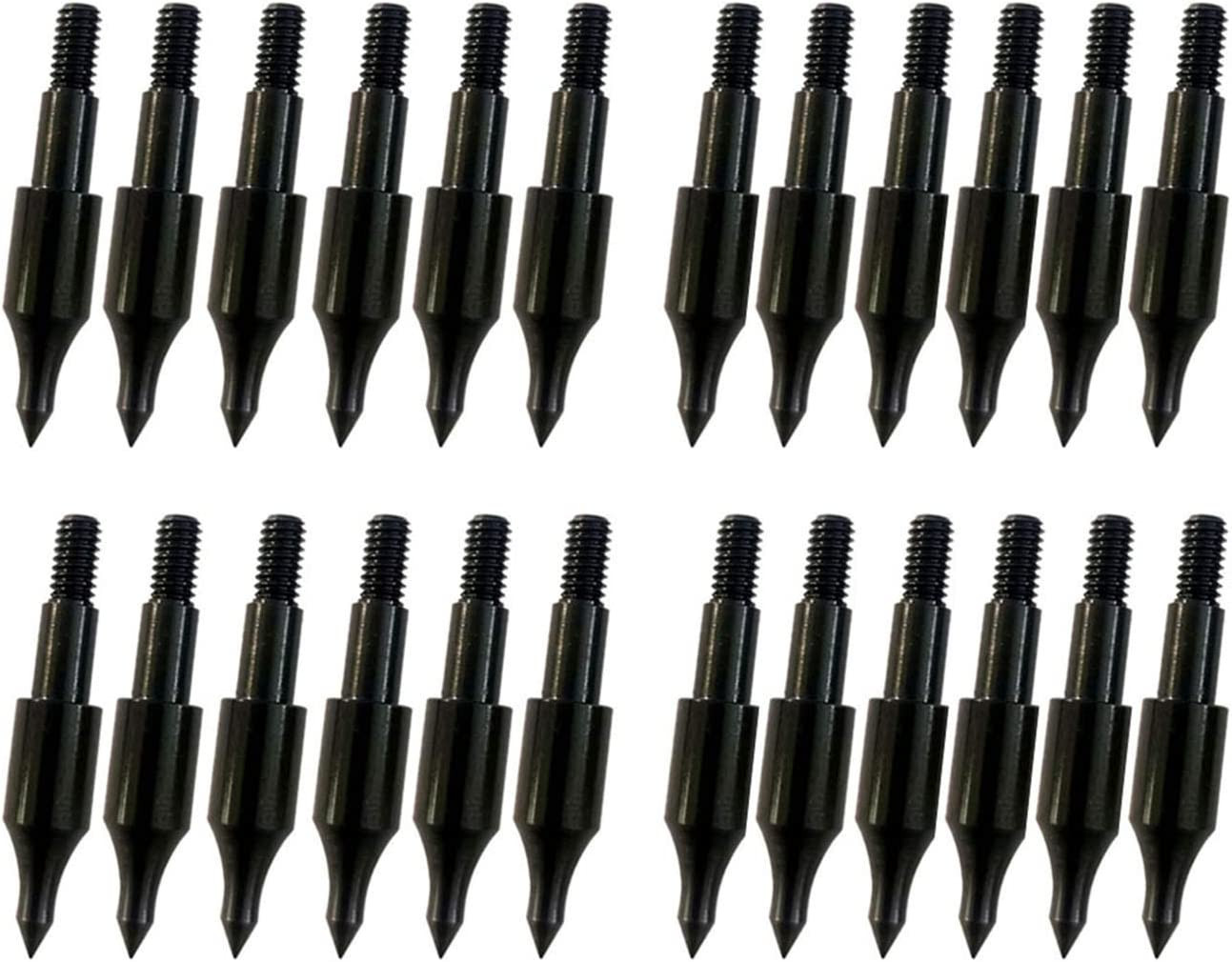 24 Pcs 100 Grain Archery Arrow Field Points Tips Practice Head Bow Crossbow Bolt