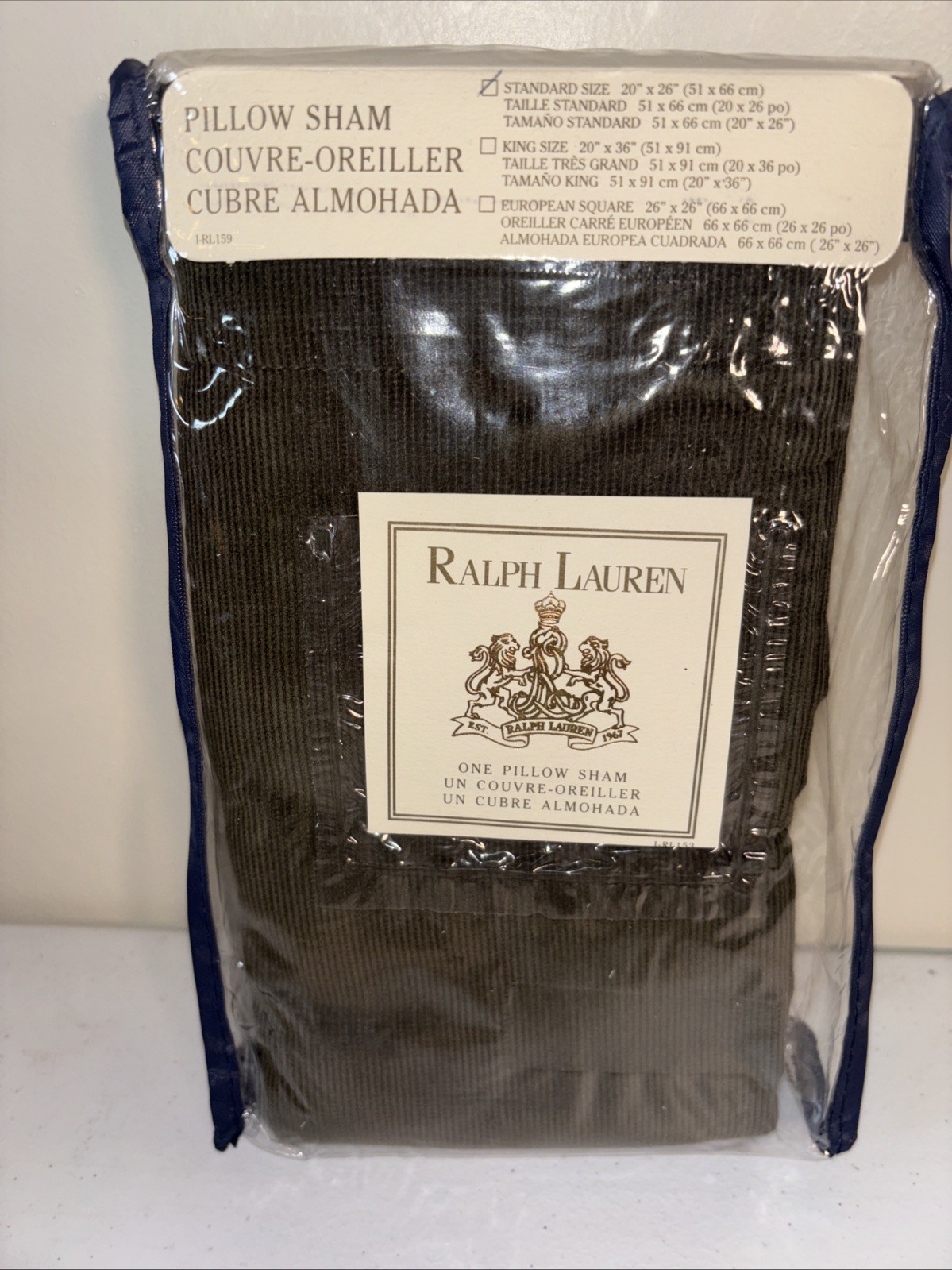 Ralph Lauren Turnwater Courderoy Standard Sham in Forest Green NEW