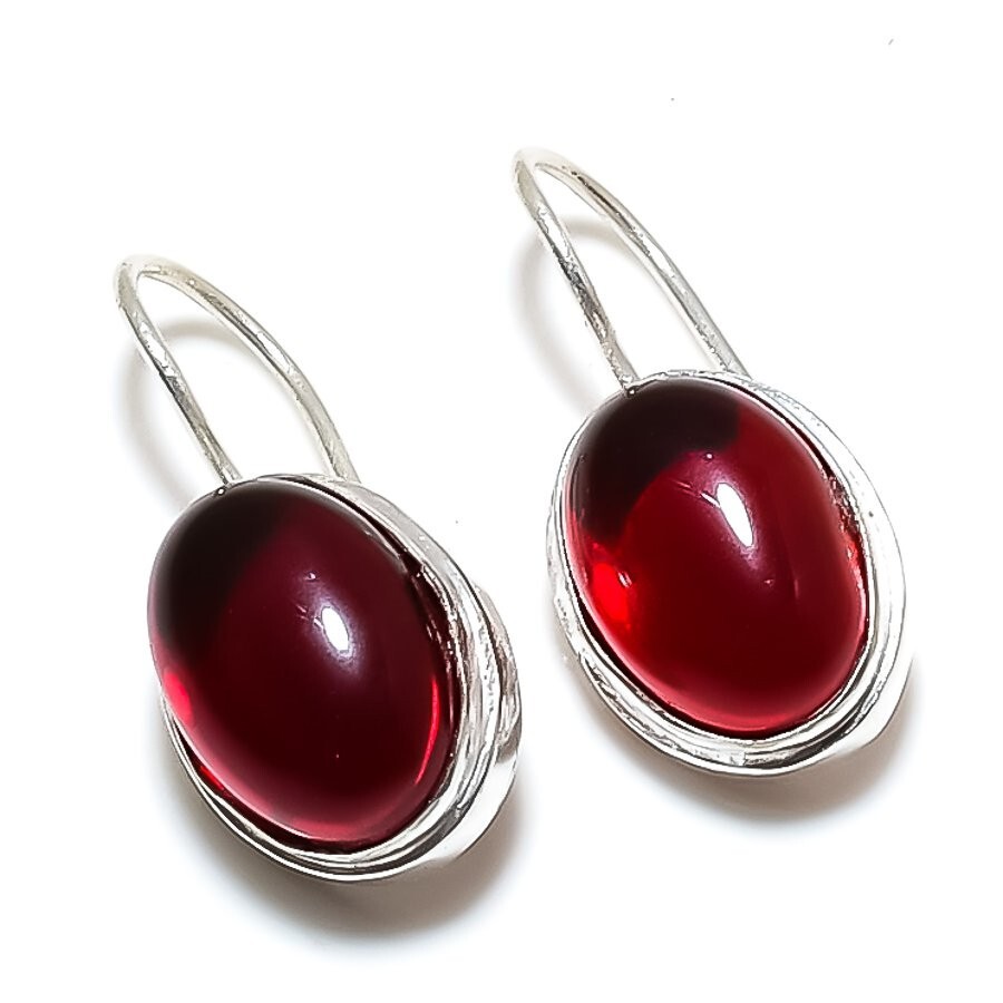 Carnelian Gemstone Handmade 925 Sterling Silver Jewelry Earrings Sz 1.20"