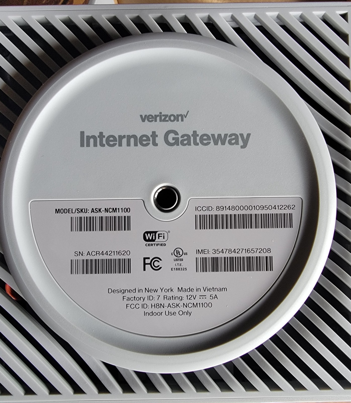 VERIZON INTERNET GATEWAY ASK-NCM1100