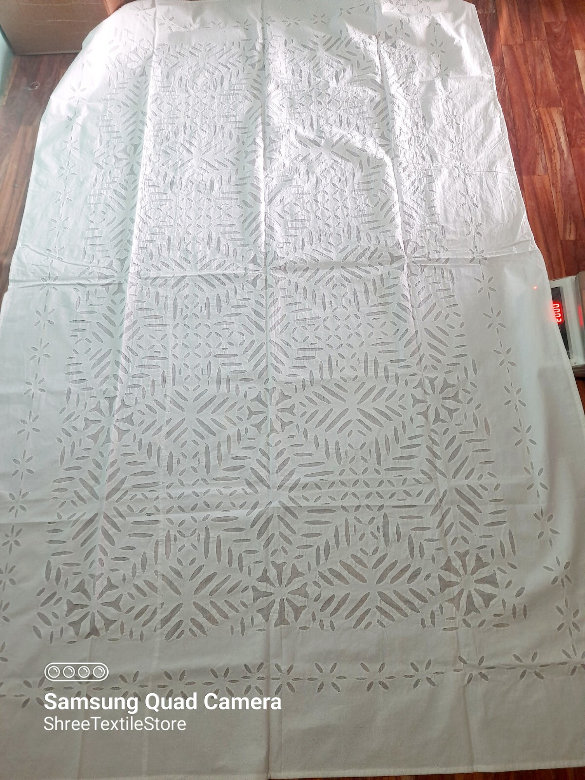 Organdy Cut-Worked Rectangle/Square/Round,Bedding Indian White Handmade Applique
