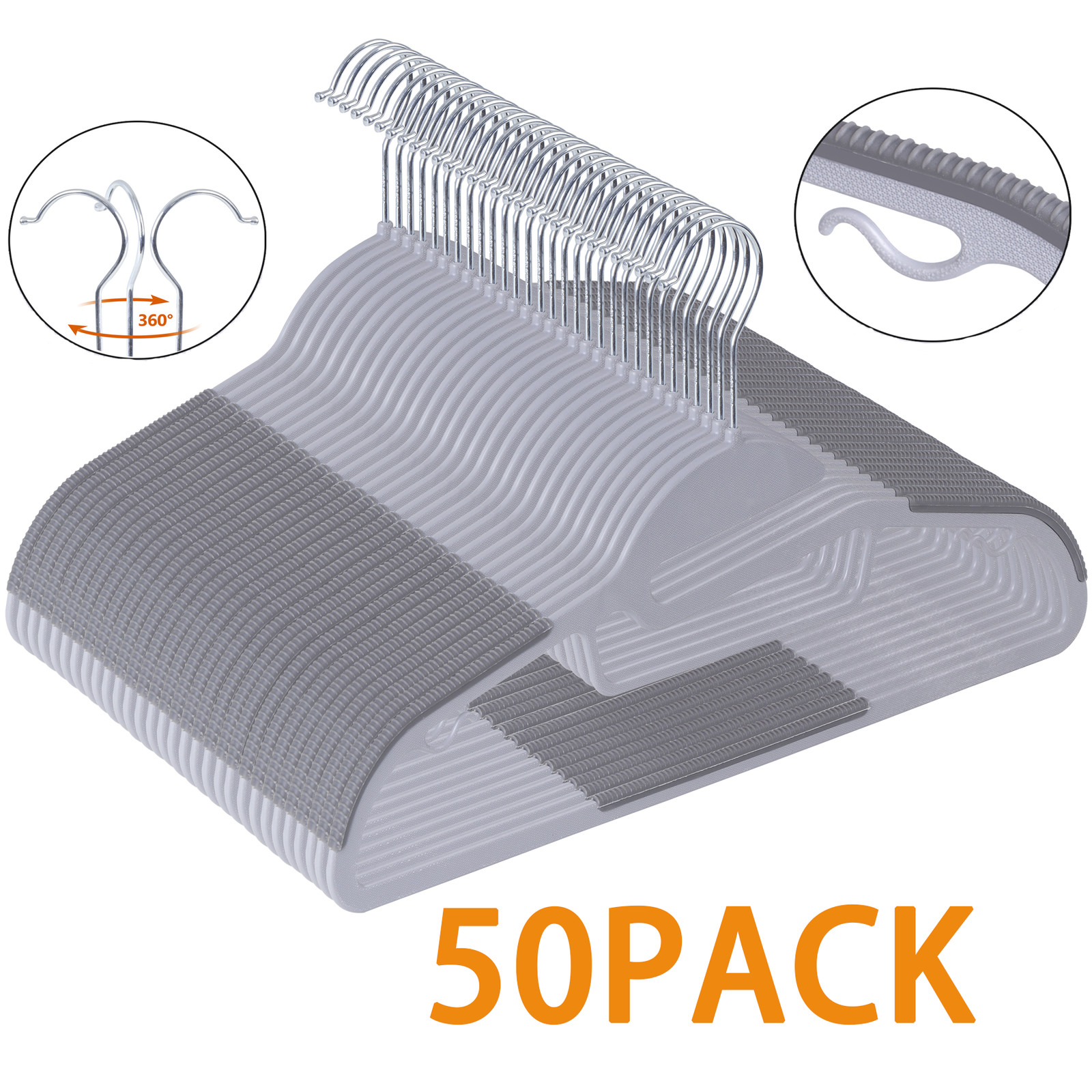 Swivel Hook Plastic Haner Large Space Saving 50 Pack Clothing Dry Wet Nonslip