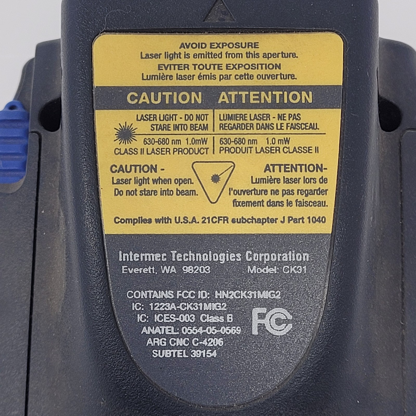 Intermec CK31 Mobile Computer Wireless Mobile Scanner - PARTS ONLY