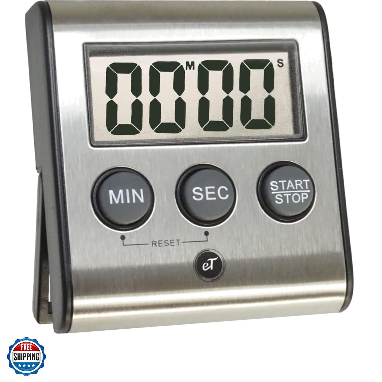 Elegant Digital Kitchen Timer, Stainless Steel Model eT-23, Super Strong Magn...